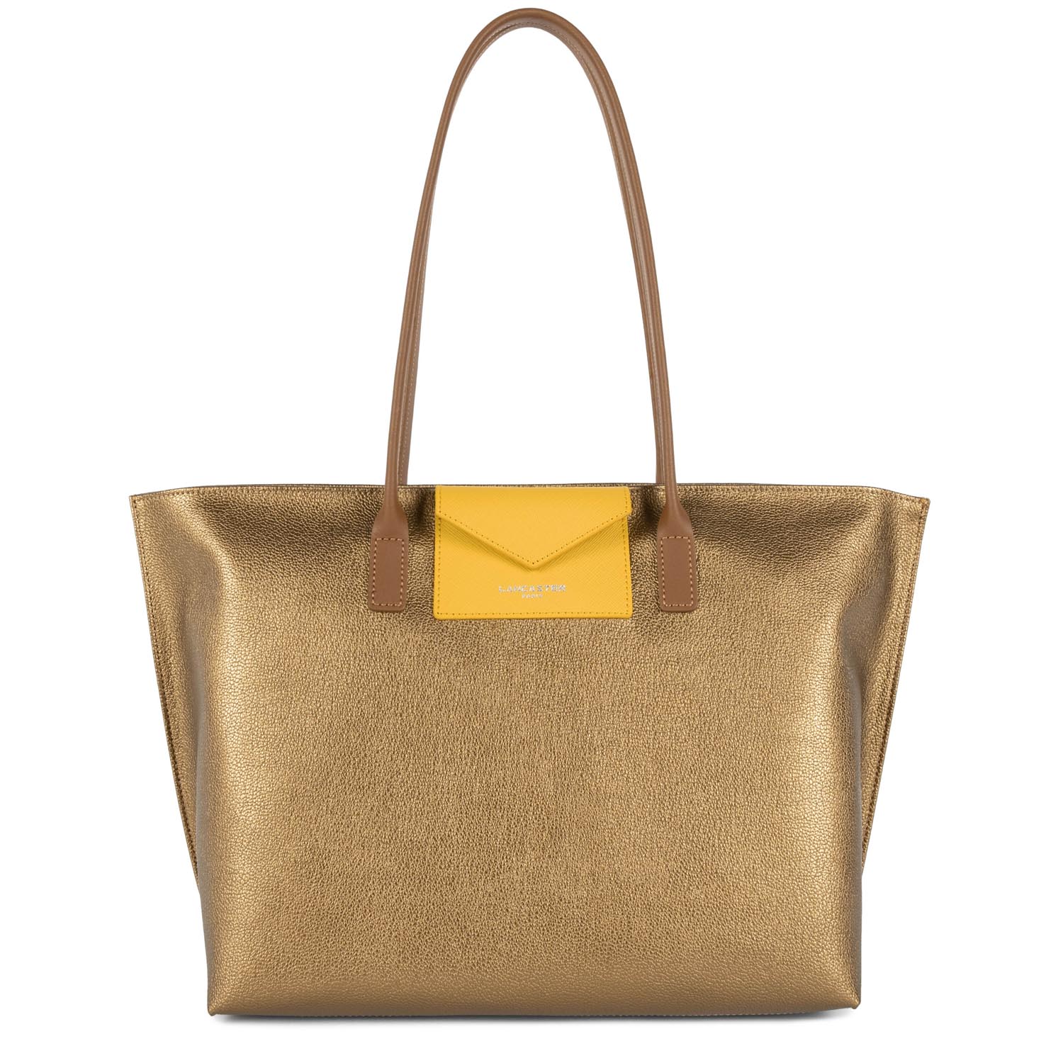 grand sac cabas épaule - maya #couleur_bronze-jaune-camel