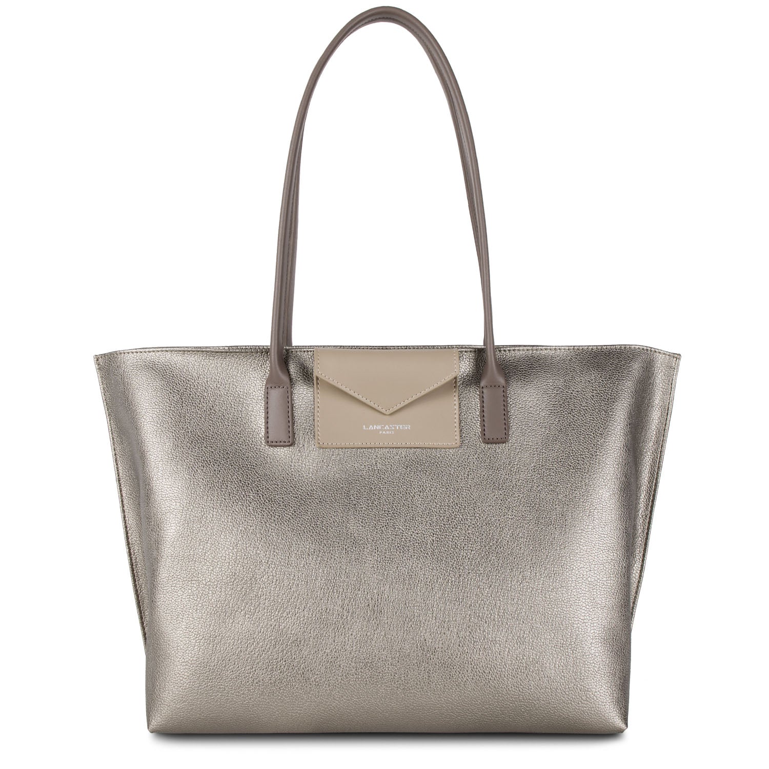 grand sac cabas épaule - maya #couleur_etain-galet-taupe