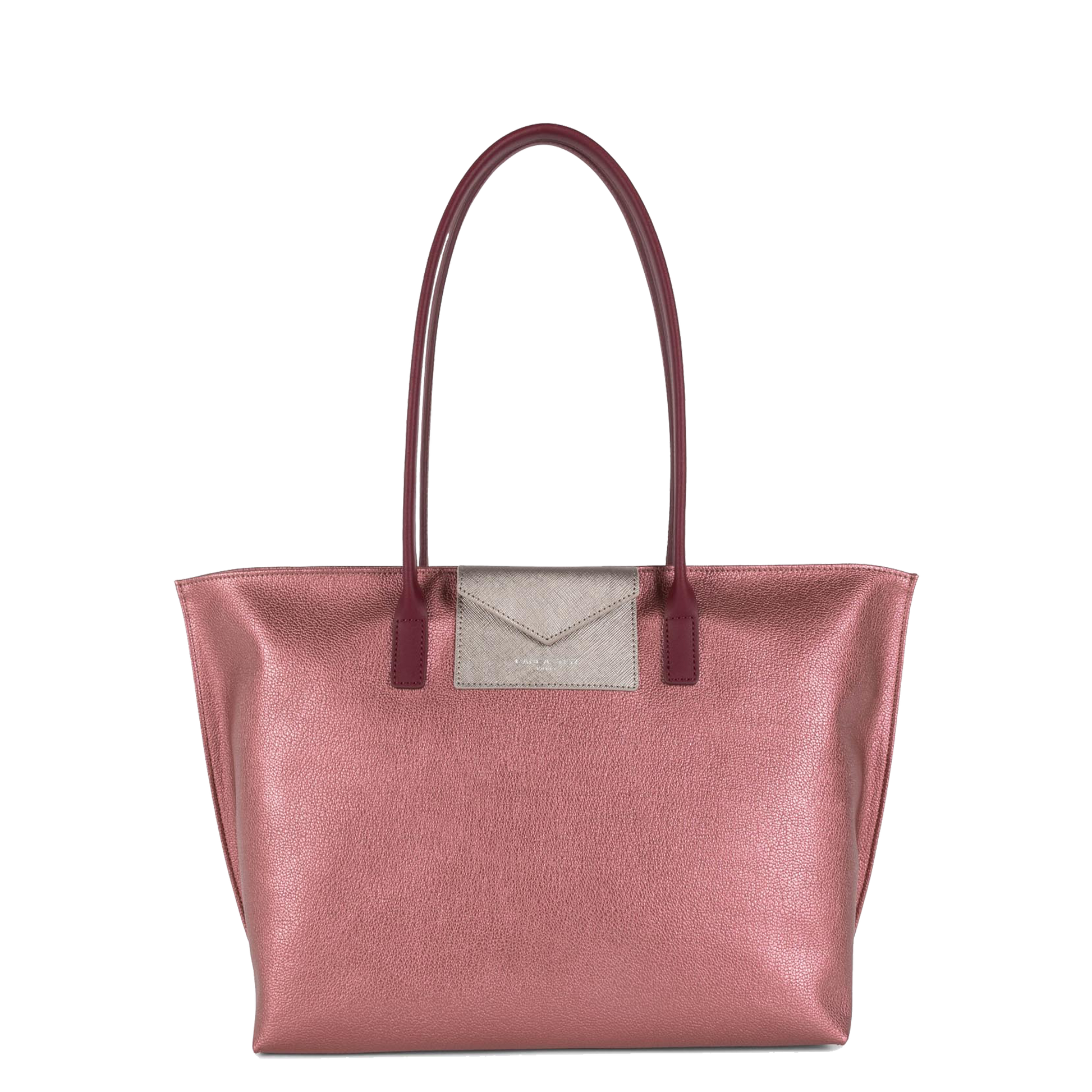 grand sac cabas épaule - maya #couleur_grenat-or-rose-raisin