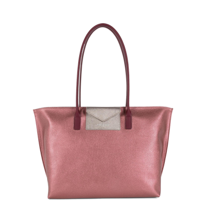 grand sac cabas épaule - maya #couleur_grenat-or-rose-raisin