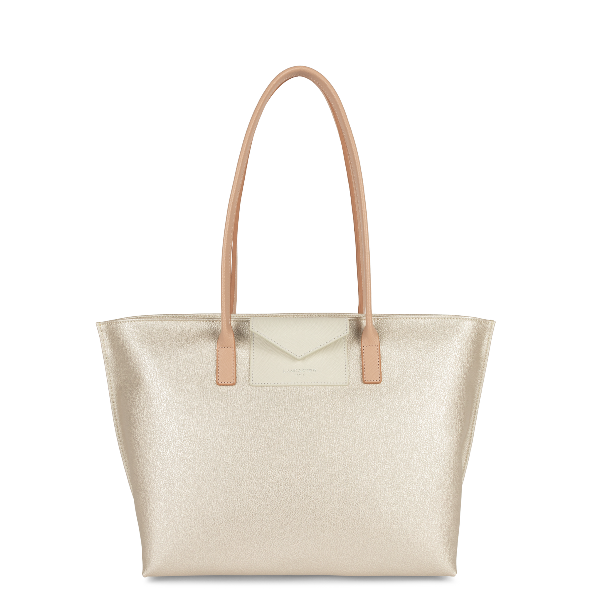 grand sac cabas épaule - maya #couleur_nacre-blanc-poudre
