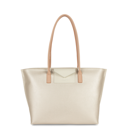 grand sac cabas épaule - maya #couleur_nacre-blanc-poudre