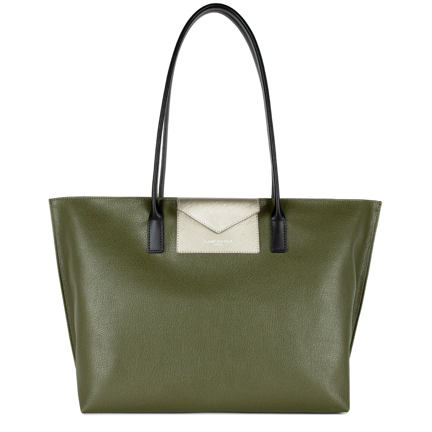grand sac cabas épaule - maya #couleur_vert-militaire-fusil-noir