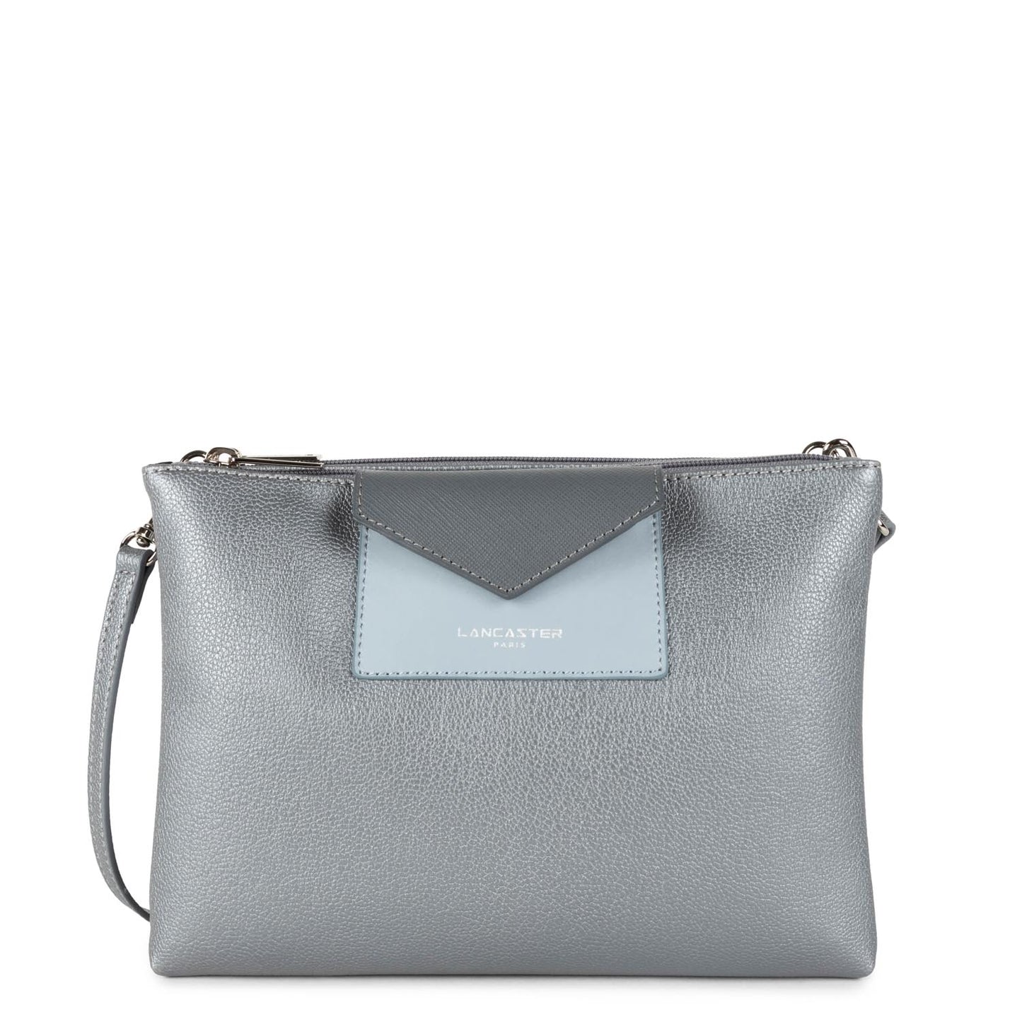 double pochette - maya #couleur_argent-bleu-cendre-gris