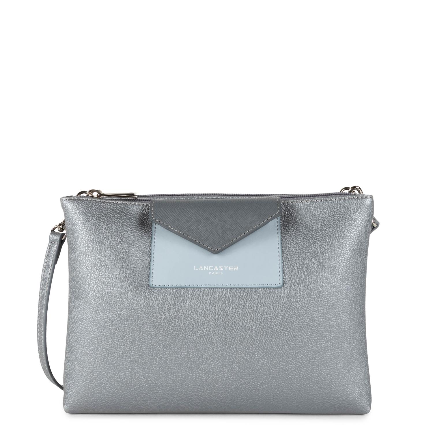 double pochette - maya #couleur_argent-bleu-cendre-gris