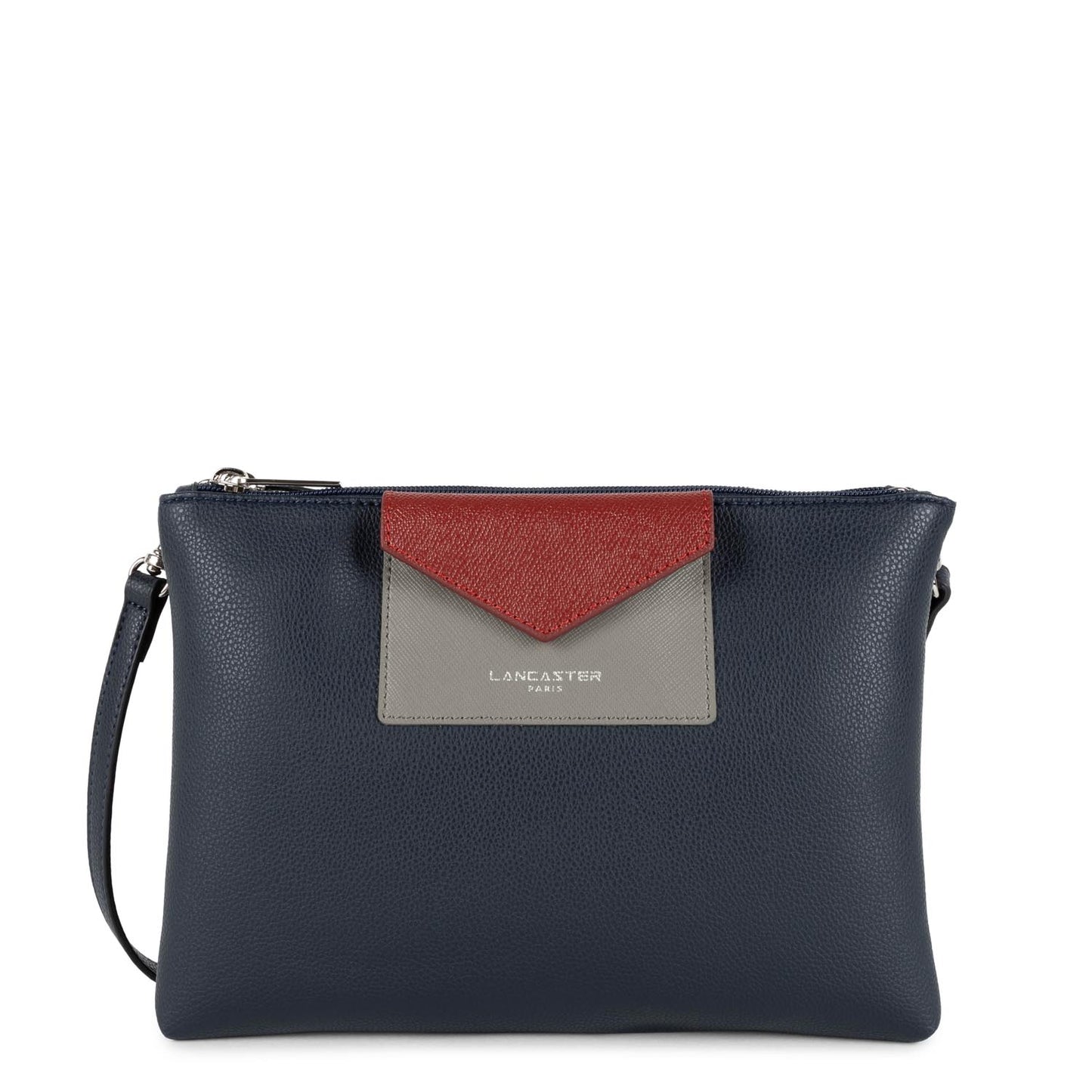 double pochette - maya #couleur_bleu-fonc-gris-chaud-carmin