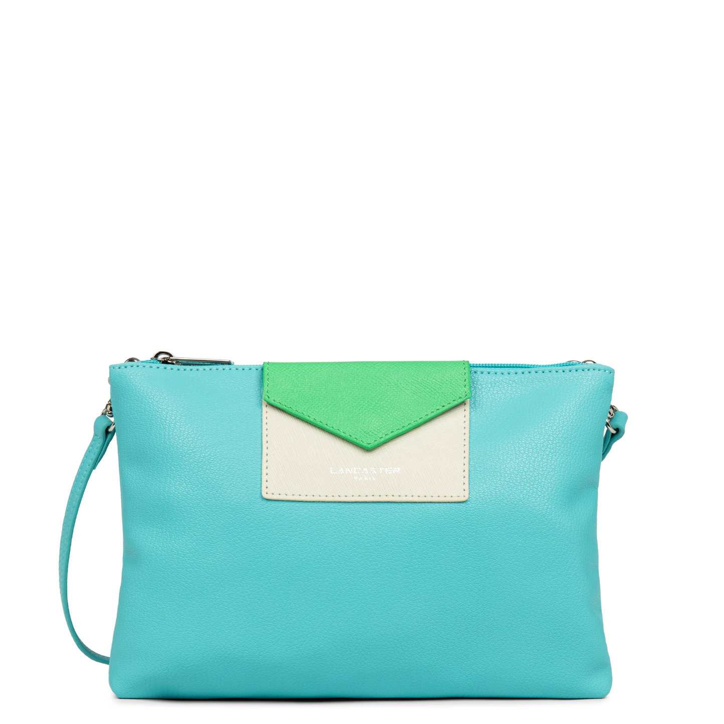 double pochette - maya #couleur_lagon-ivoire-vert-eco