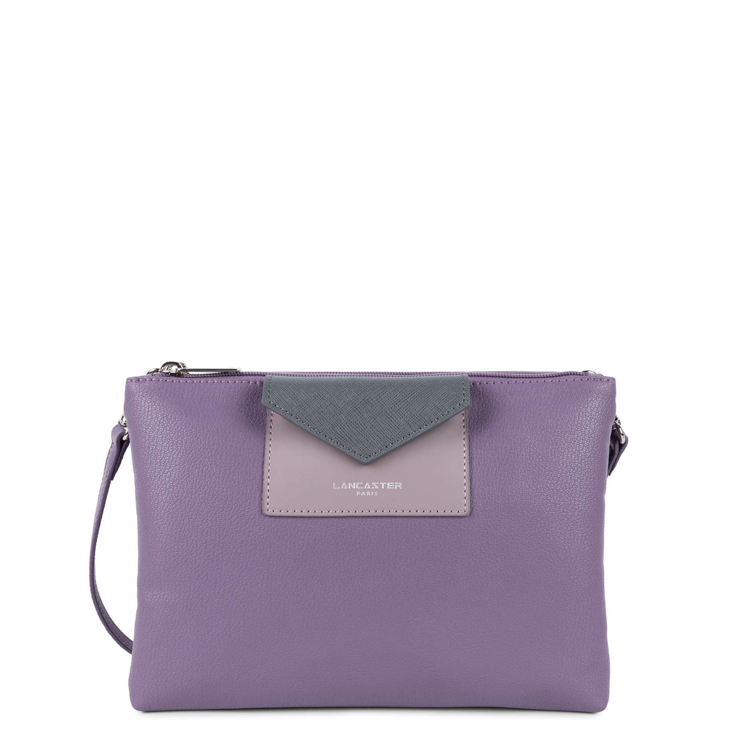 double pochette - maya #couleur_mauve-fonc-mauve-gris