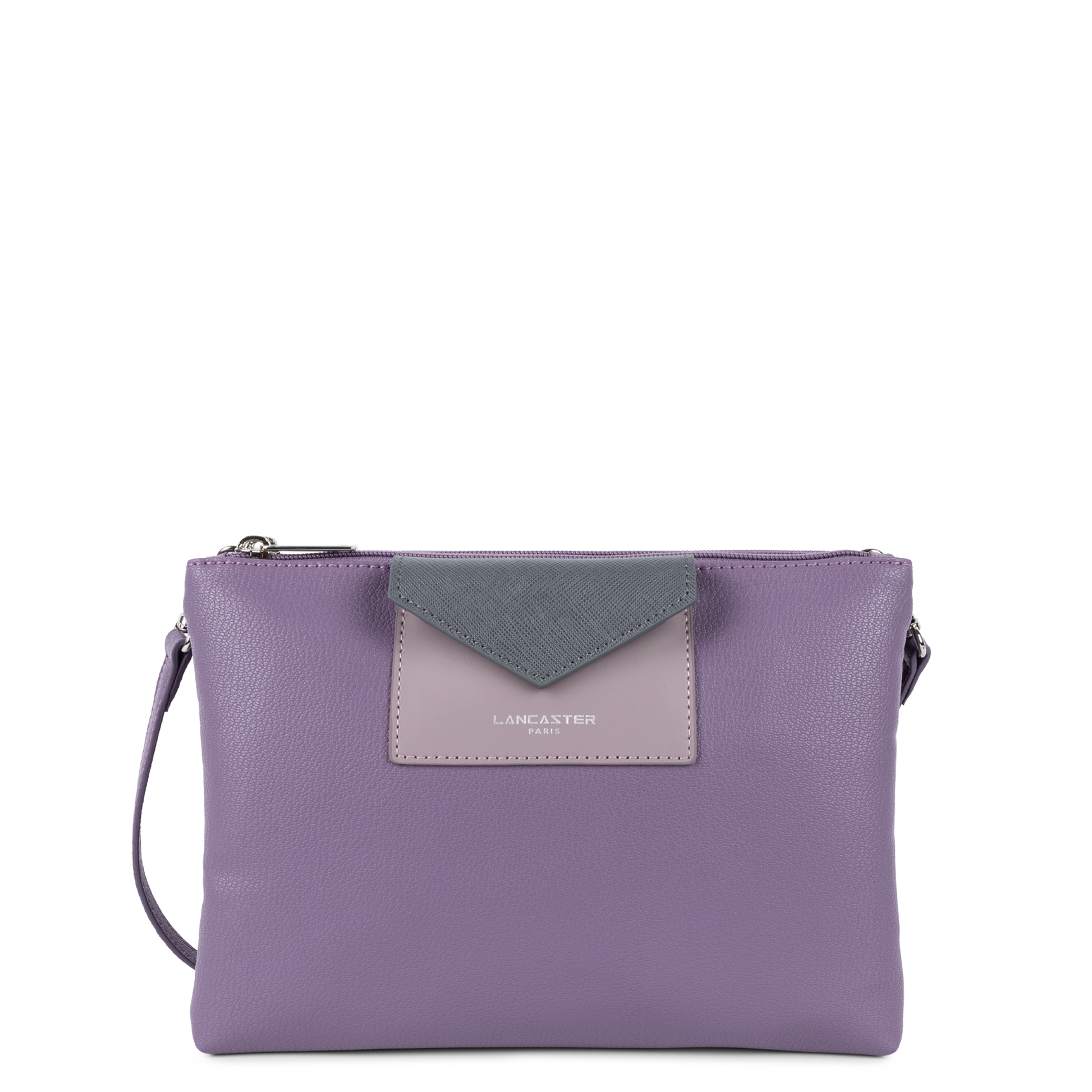 double pochette - maya #couleur_mauve-fonc-mauve-gris