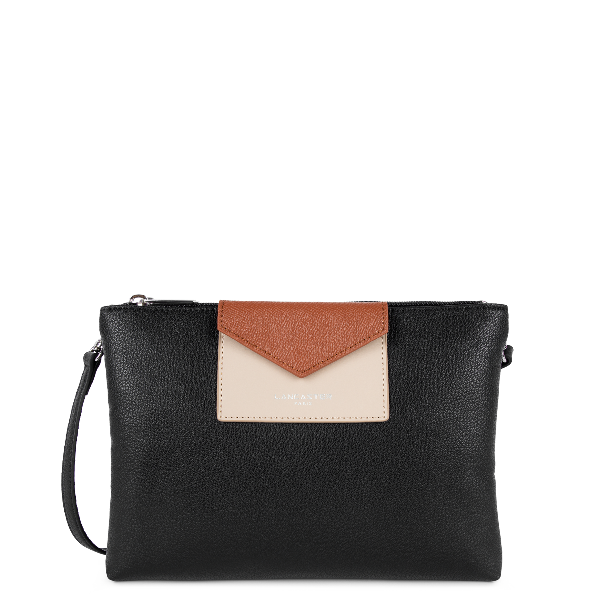 double pochette - maya #couleur_noir-galet-ros-cognac