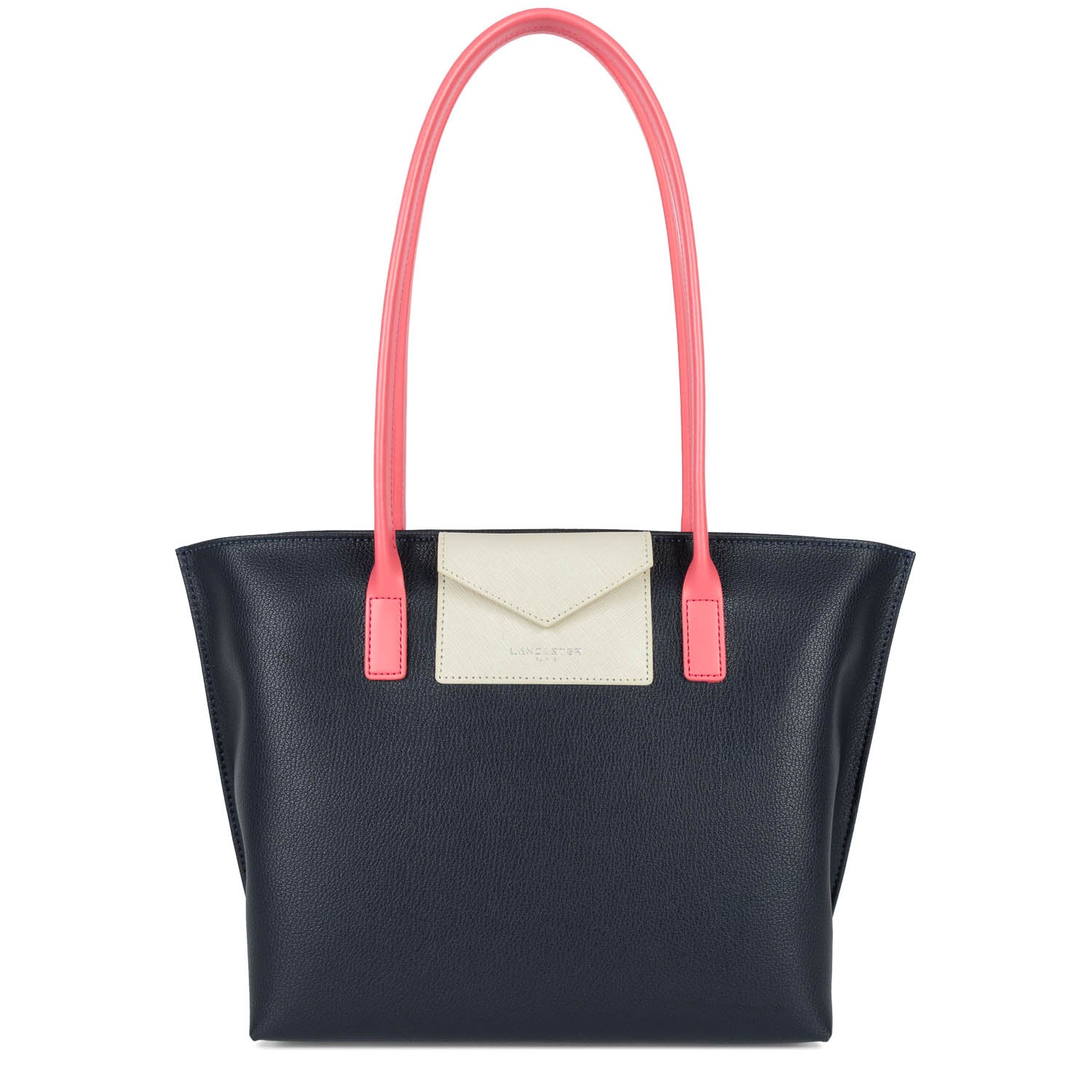 sac cabas épaule - maya #couleur_bleu-fonc-blanc-rose