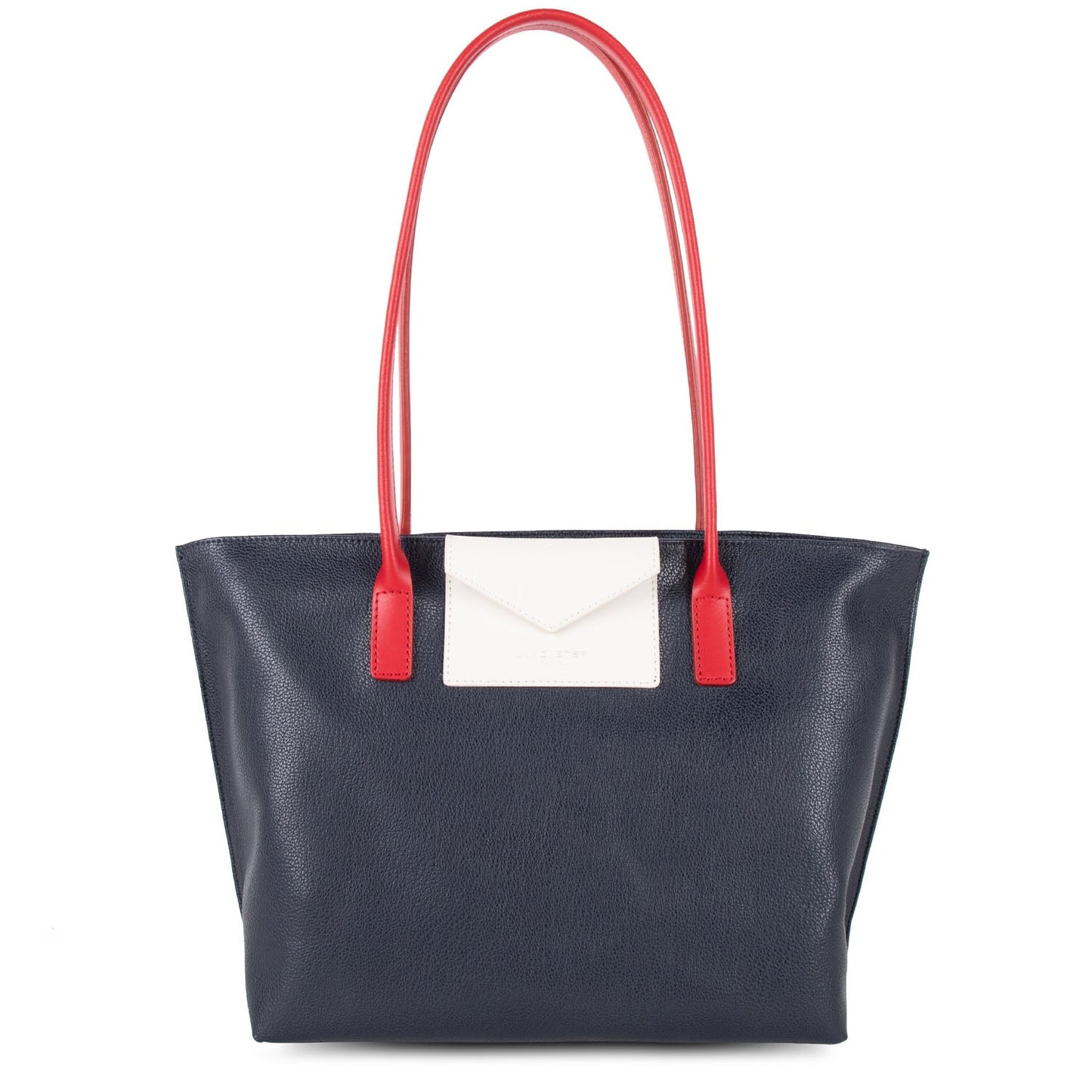 sac cabas épaule - maya #couleur_bleu-fonc-ecru-rouge