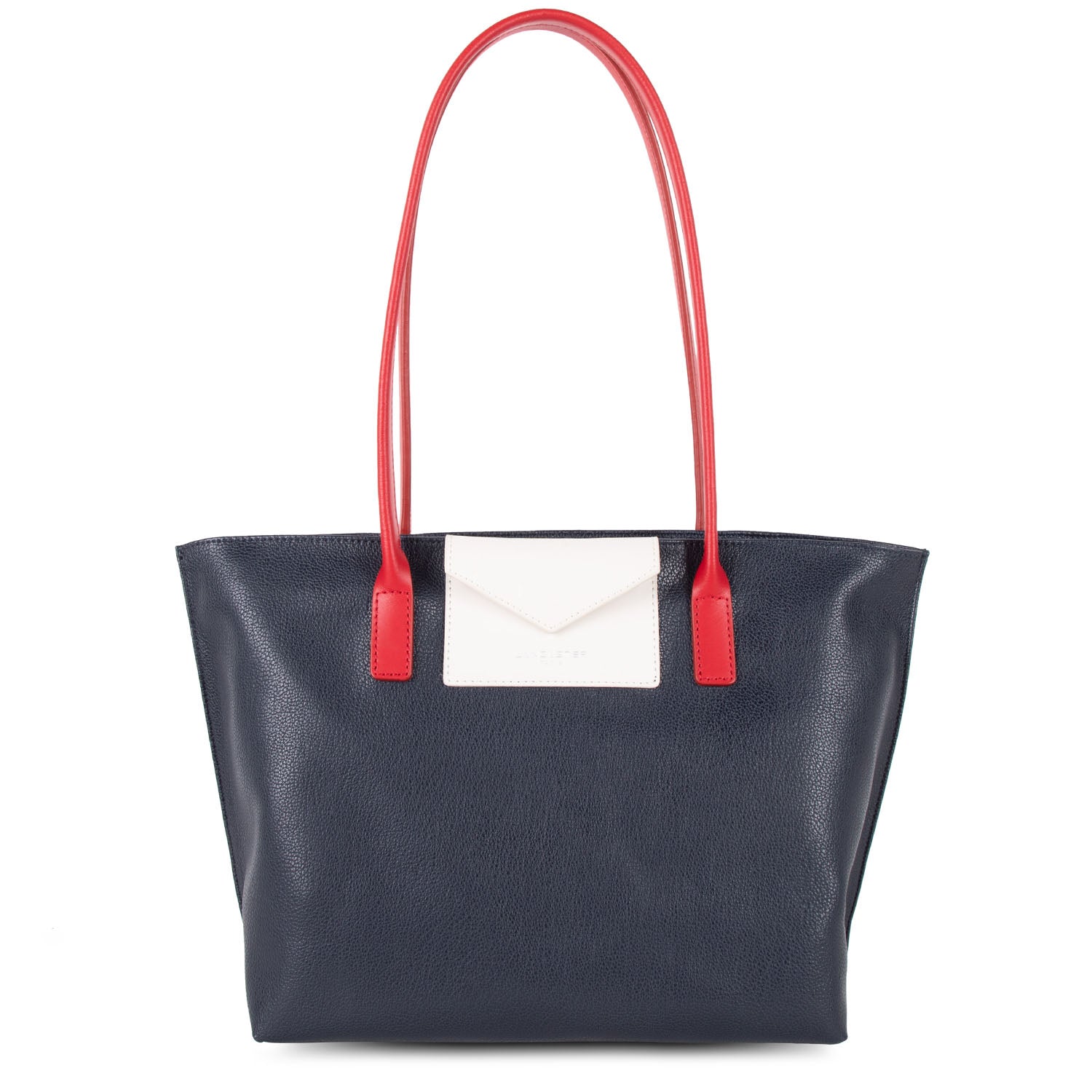 sac cabas épaule - maya #couleur_bleu-fonc-ecru-rouge