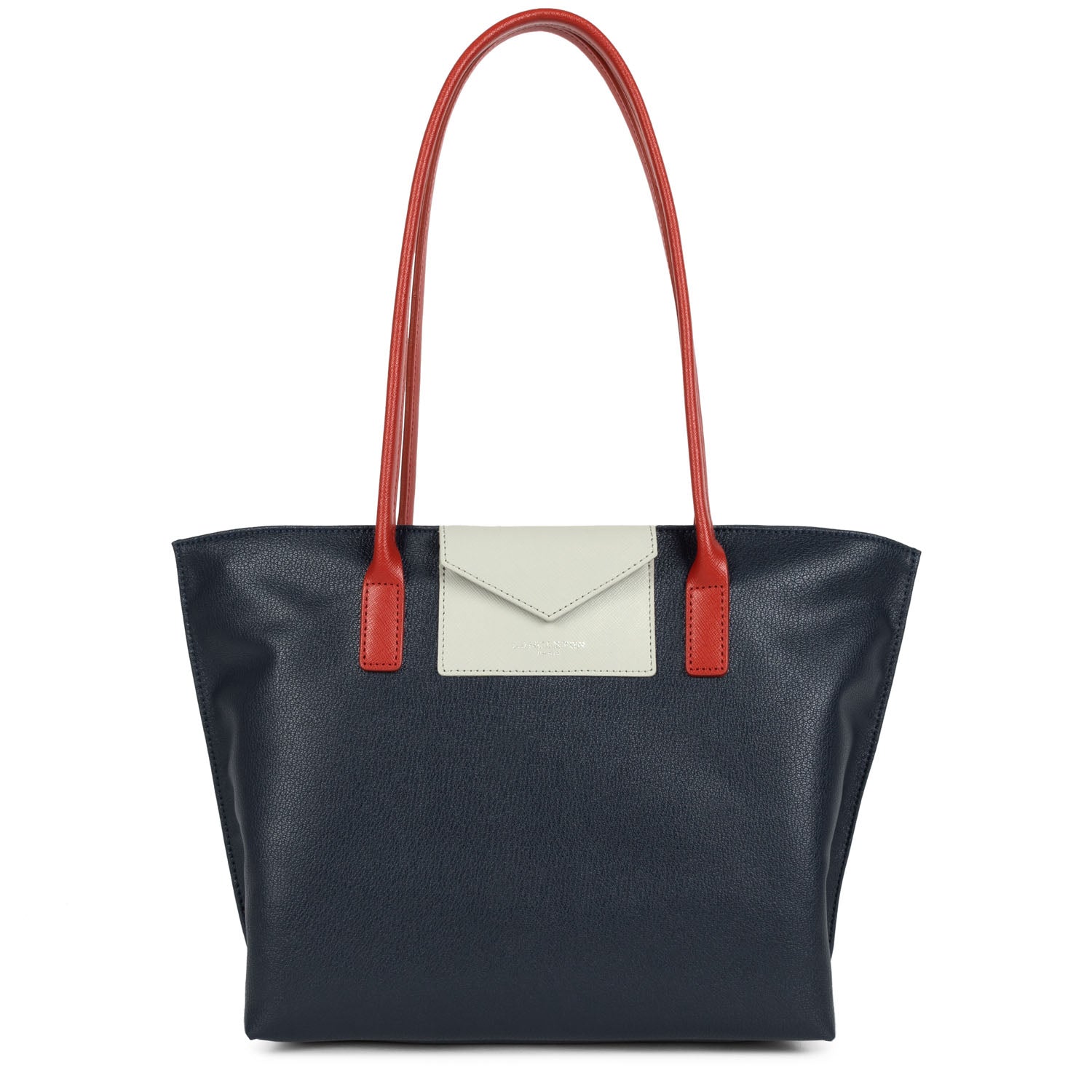 sac cabas épaule - maya #couleur_bleu-fonc-gris-clair-rouge