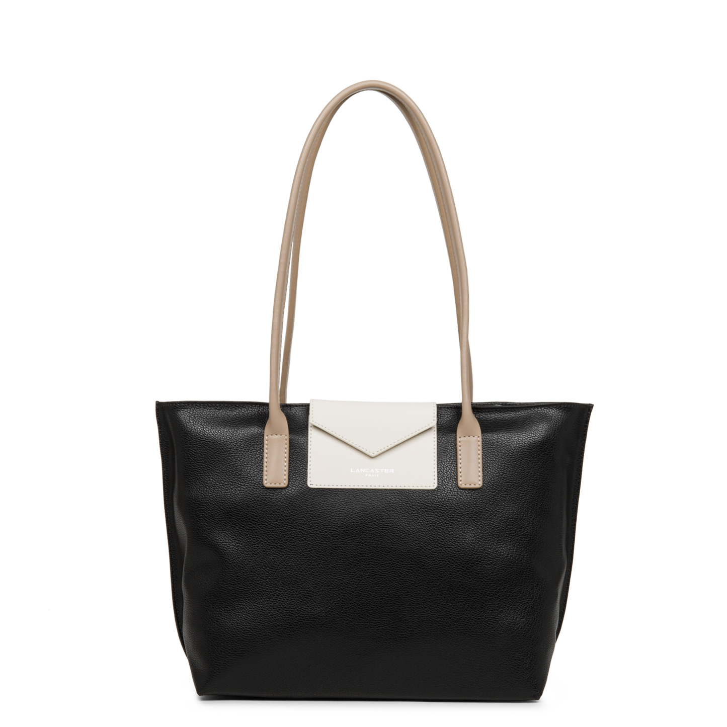 sac cabas épaule - maya #couleur_noir-ecru-nude