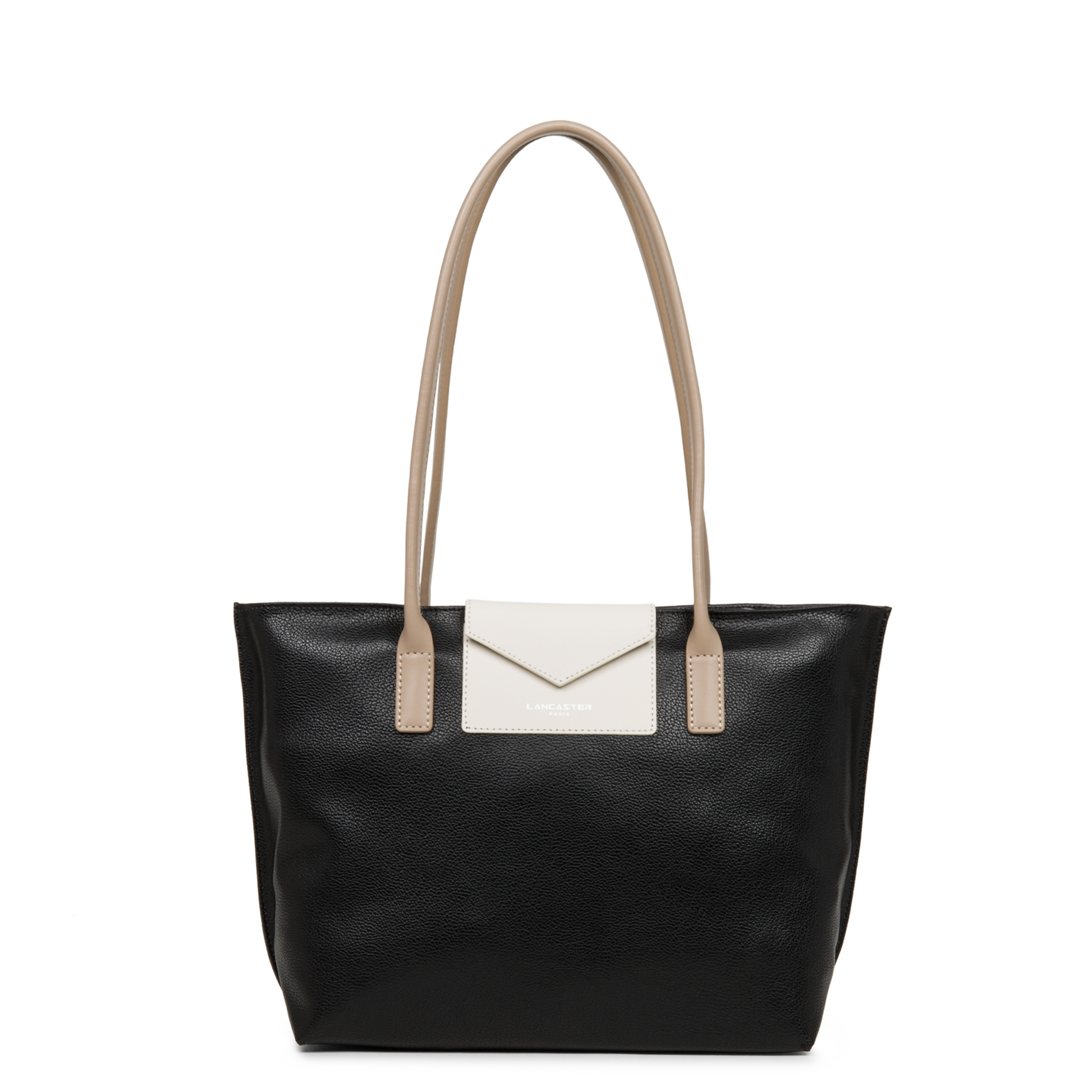 sac cabas épaule - maya #couleur_noir-ecru-nude