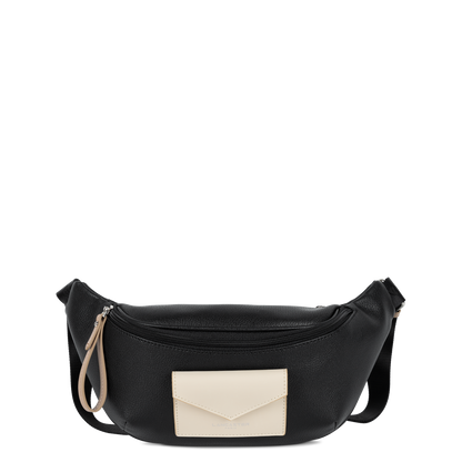 sac banane - maya #couleur_noir-ecru-nude