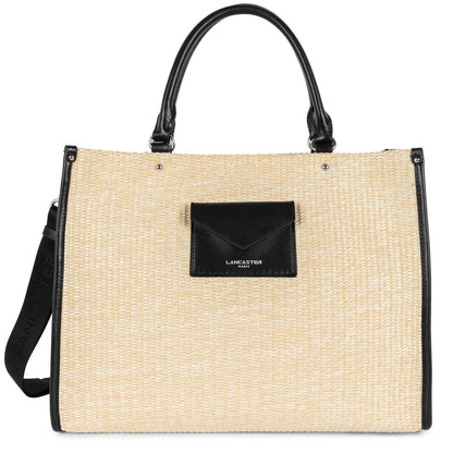 sac cabas main - actual mini osier #couleur_beige-noir