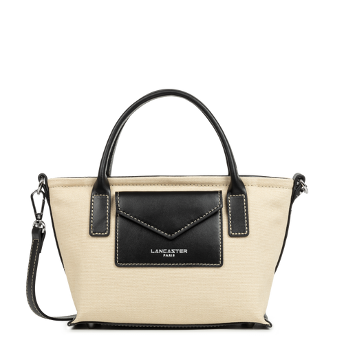 mini sac cabas main - canvas kba #couleur_beige-noir