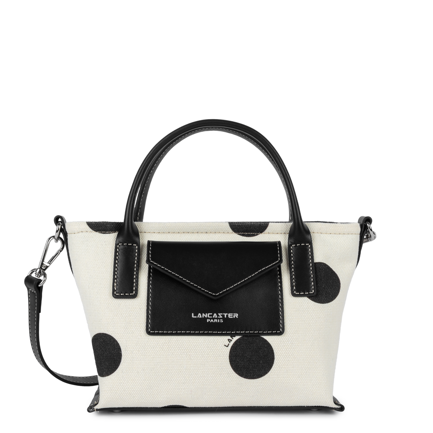 mini sac cabas main - canvas kba #couleur_pois-ecru