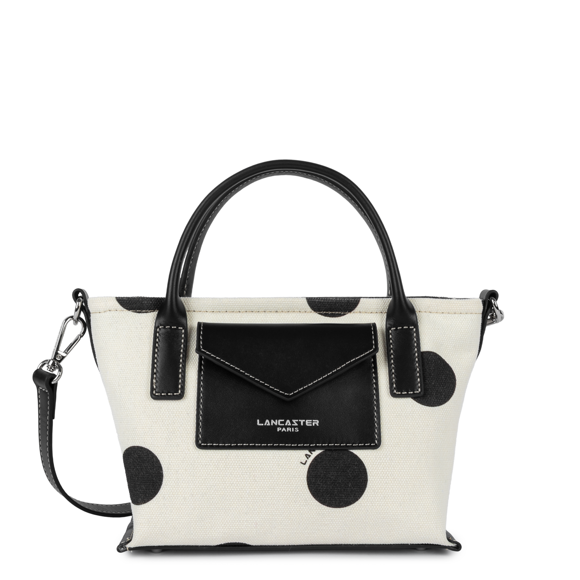 mini sac cabas main - canvas kba #couleur_pois-ecru