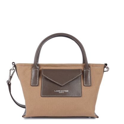 mini sac cabas main - canvas kba #couleur_sable-marron