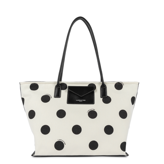sac cabas épaule - canvas kba #couleur_pois-ecru