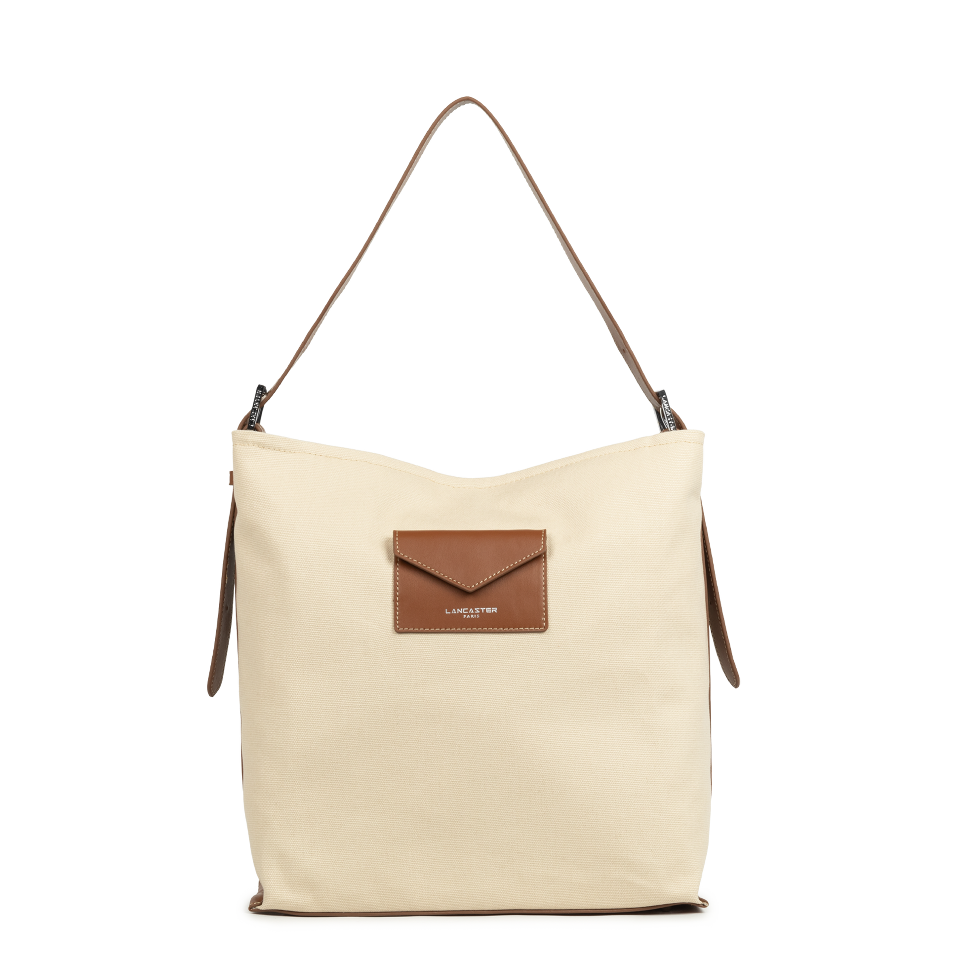 grand sac seau - canvas kba #couleur_beige-cognac