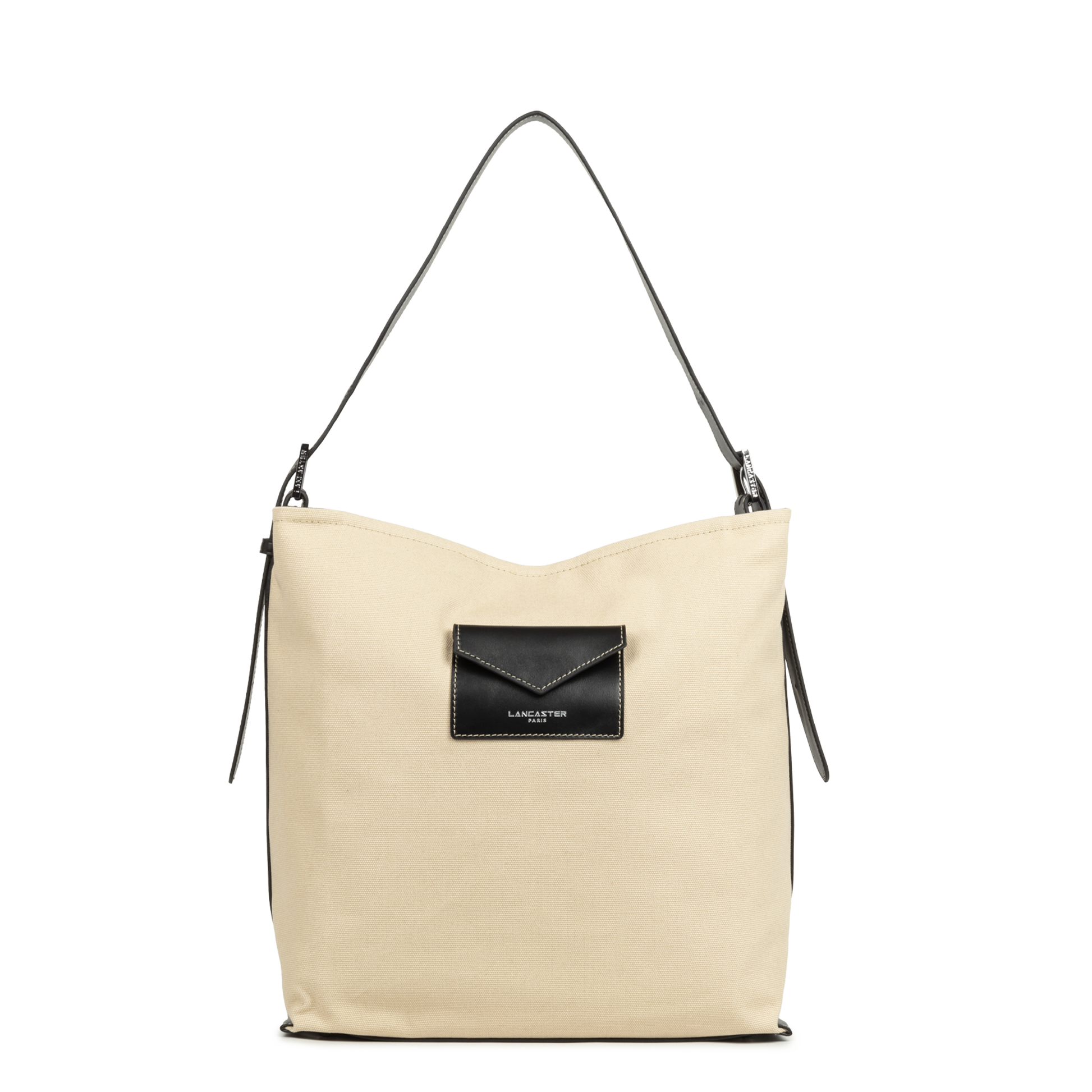 grand sac seau - canvas kba #couleur_beige-noir