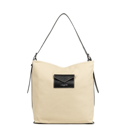 grand sac seau - canvas kba #couleur_beige-noir
