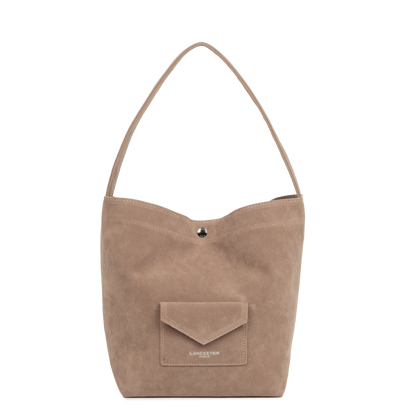 mini sac seau - suédine kba #couleur_beige-fonc