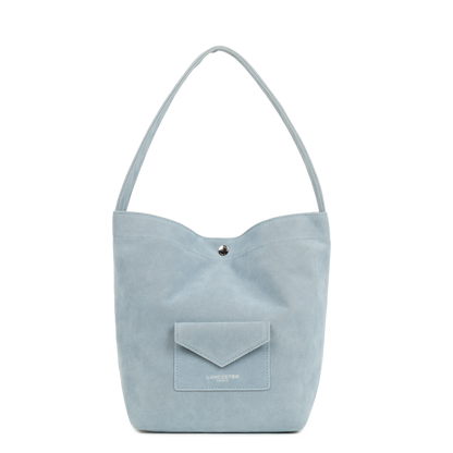 mini sac seau - suédine kba #couleur_bleu-fum