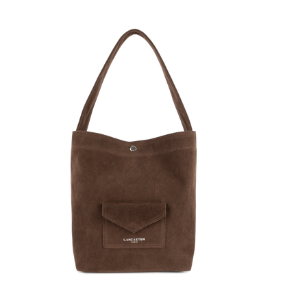 mini sac seau - suédine kba #couleur_marron
