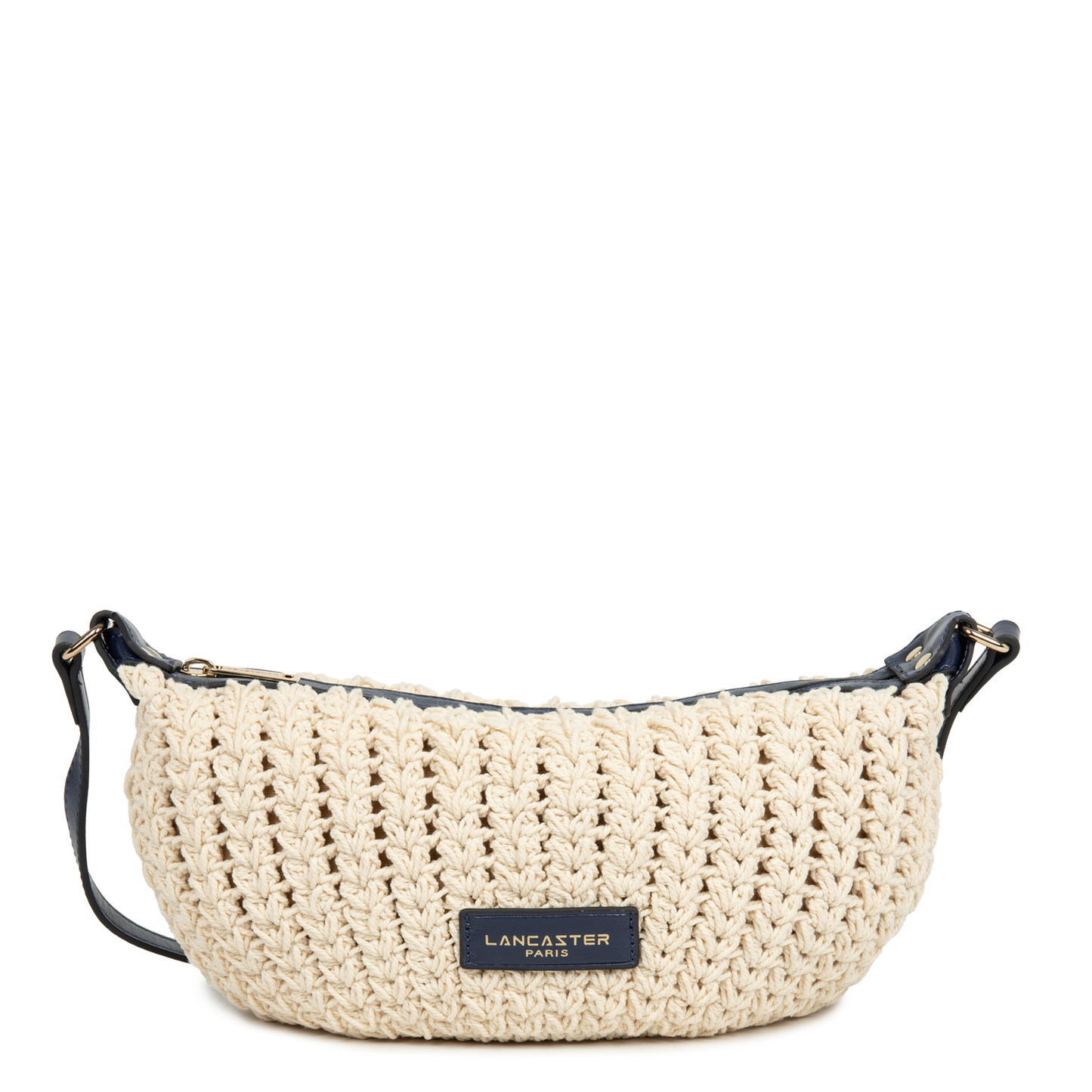 petit sac besace - tressé coton #couleur_bleu