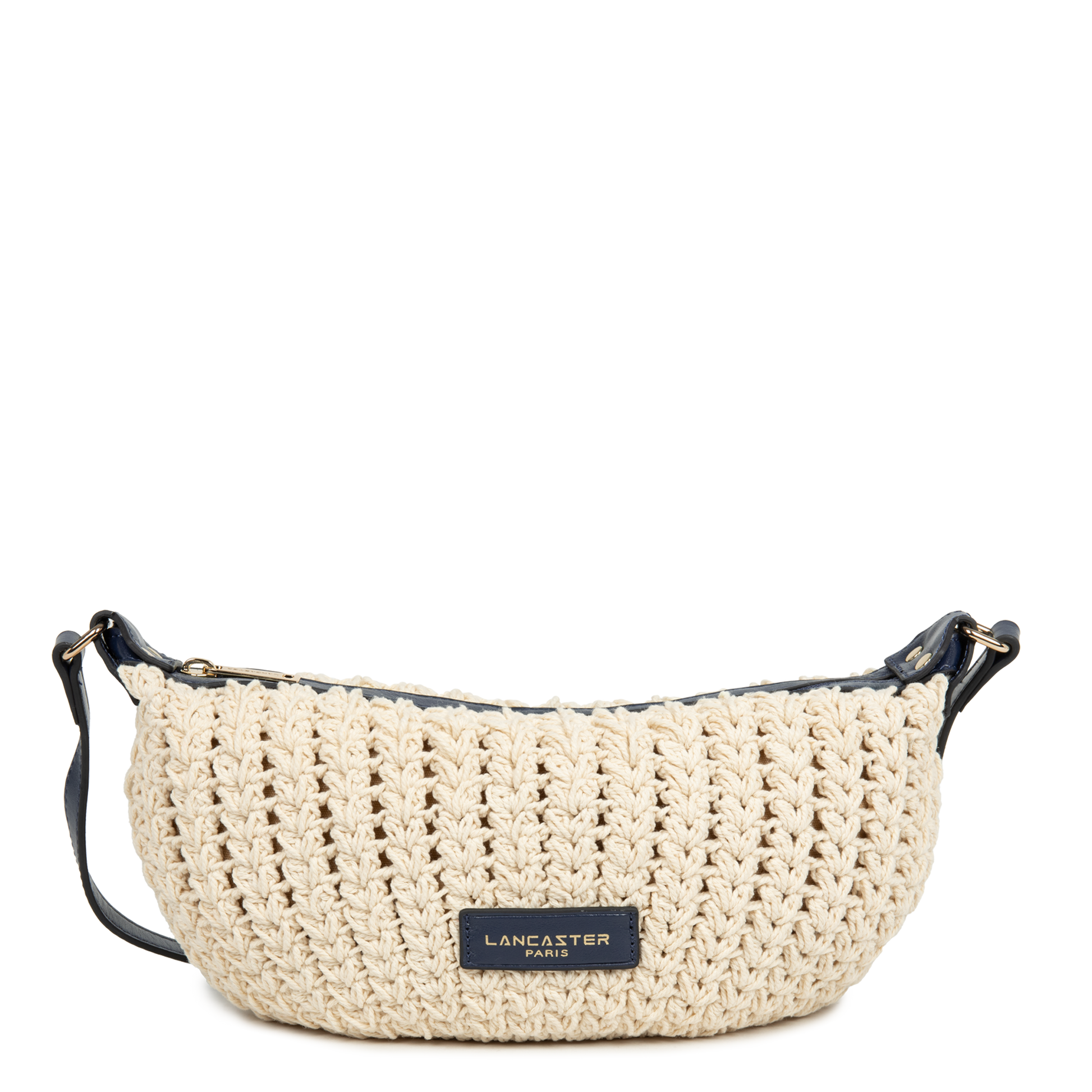 petit sac besace - tressé coton #couleur_bleu