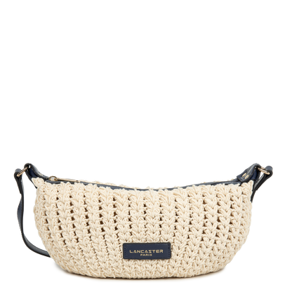 petit sac besace - tressé coton #couleur_bleu