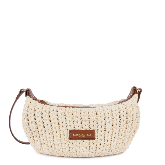 petit sac besace - tressé coton #couleur_camel