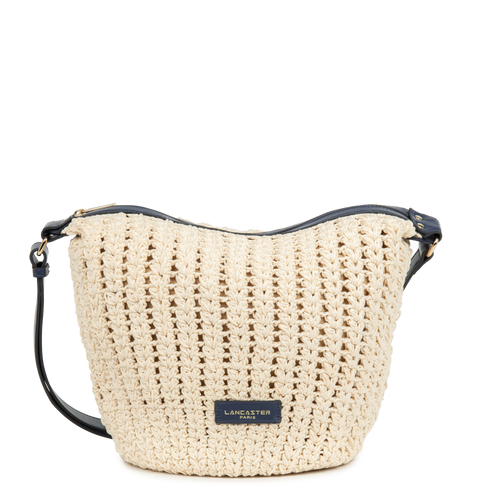 grand sac seau - tressé coton #couleur_bleu