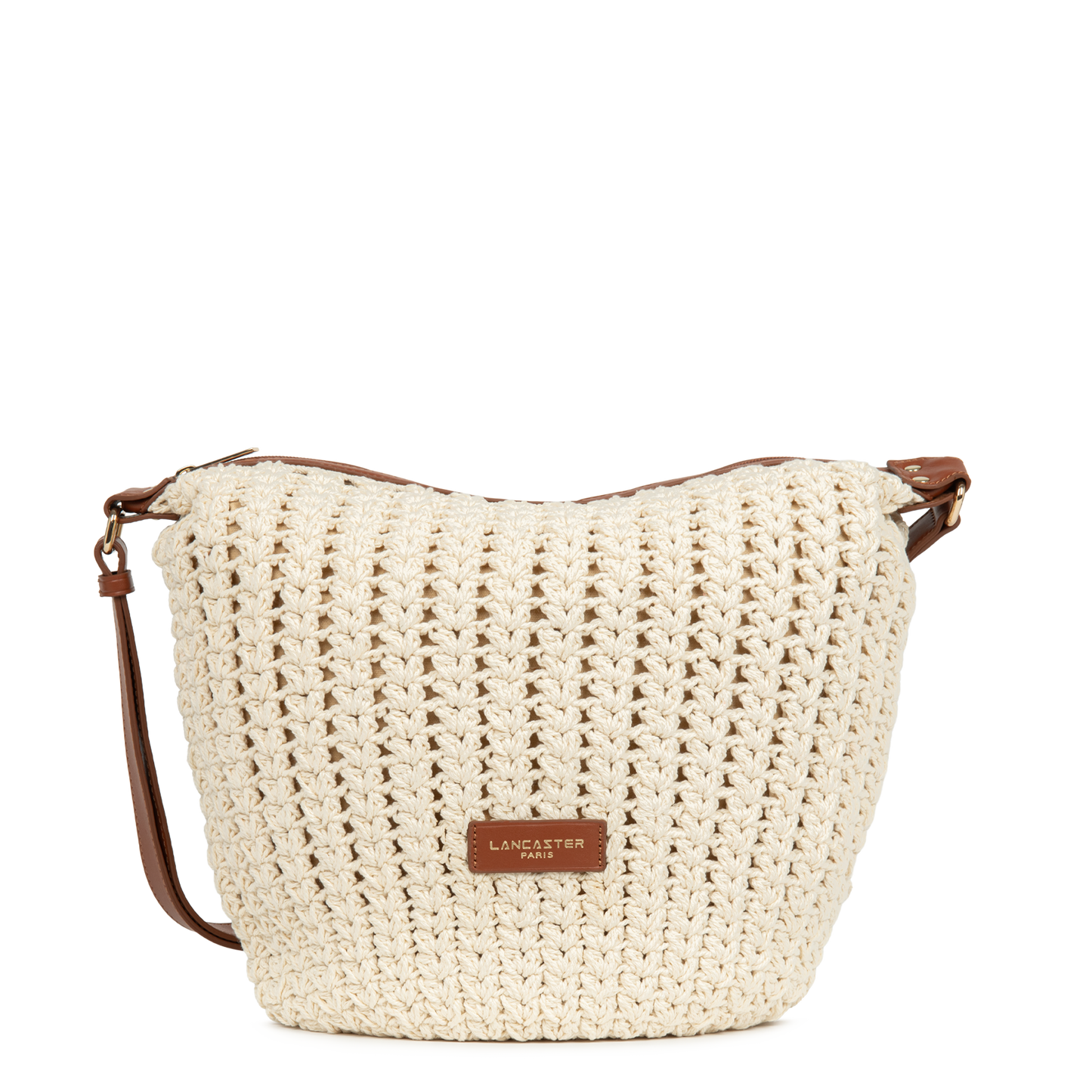 grand sac seau - tressé coton #couleur_camel
