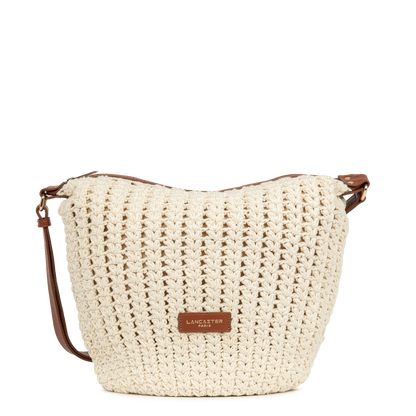 grand sac seau - tressé coton #couleur_camel