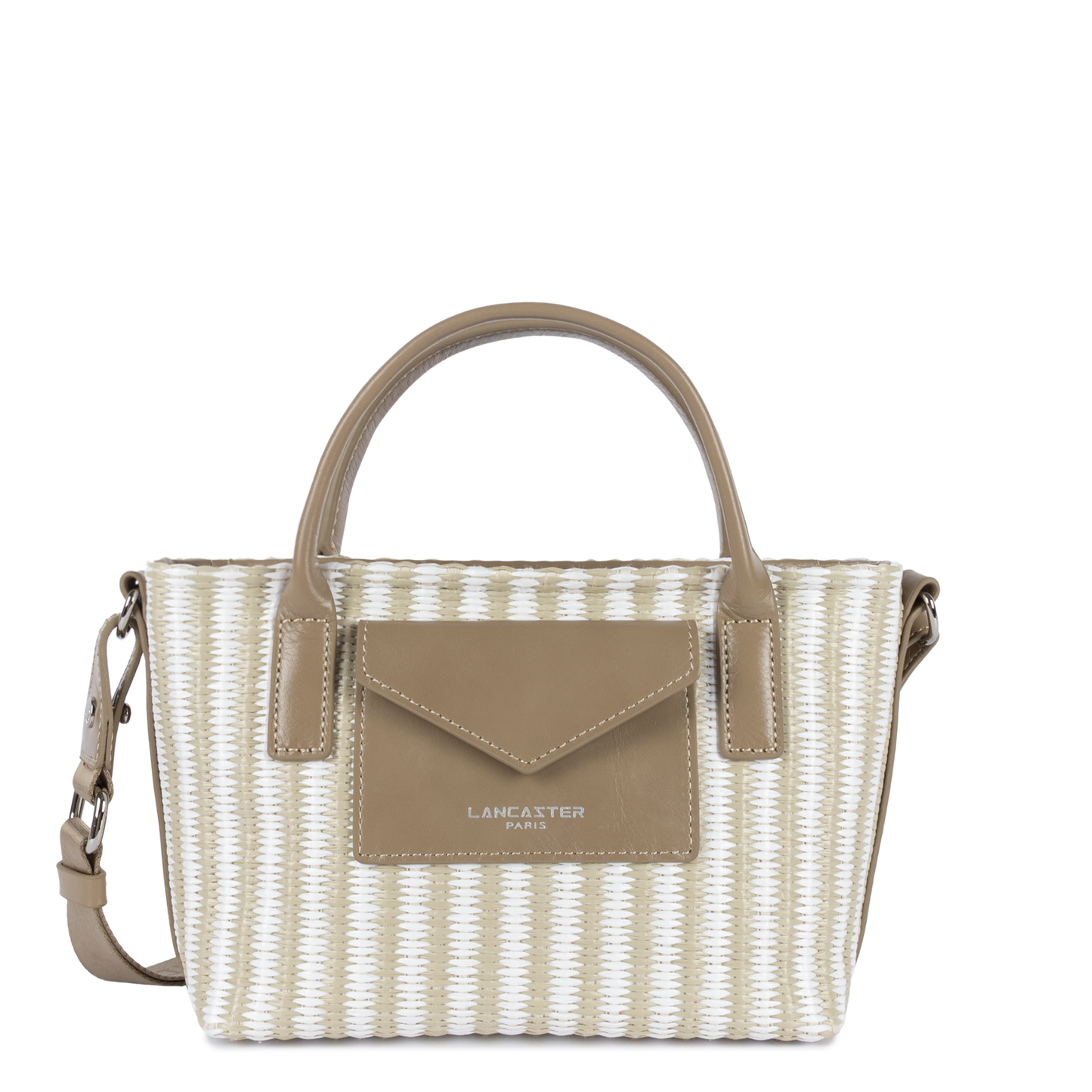 mini sac cabas main - kba marinière osier #couleur_beige
