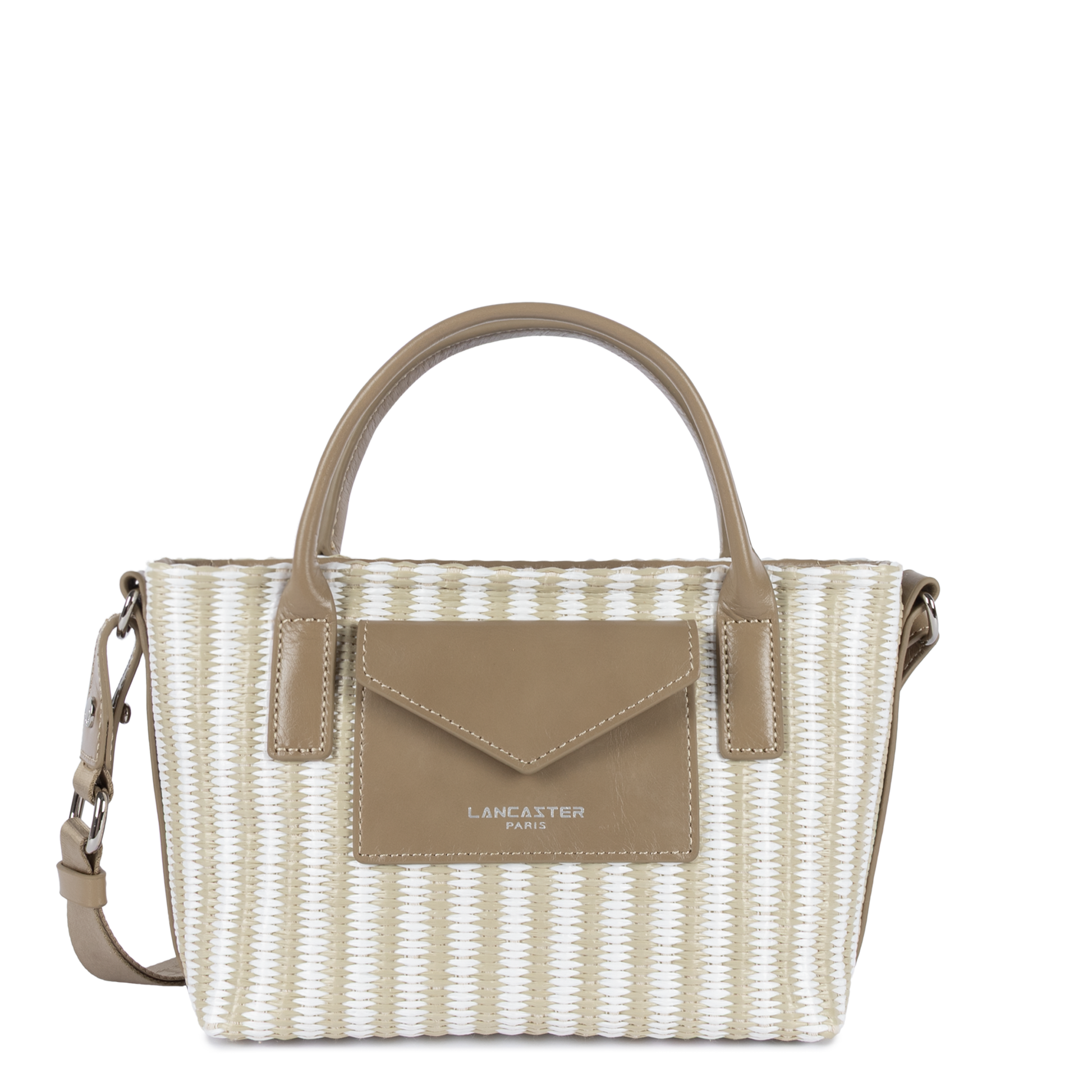 mini sac cabas main - kba marinière osier #couleur_beige