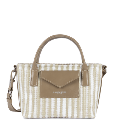 mini sac cabas main - kba marinière osier #couleur_beige