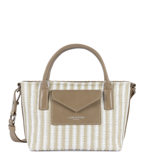 mini sac cabas main - kba marinière osier #couleur_beige