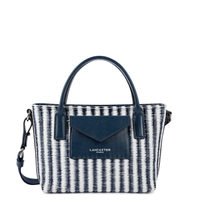 mini sac cabas main - kba marinière osier #couleur_bleu