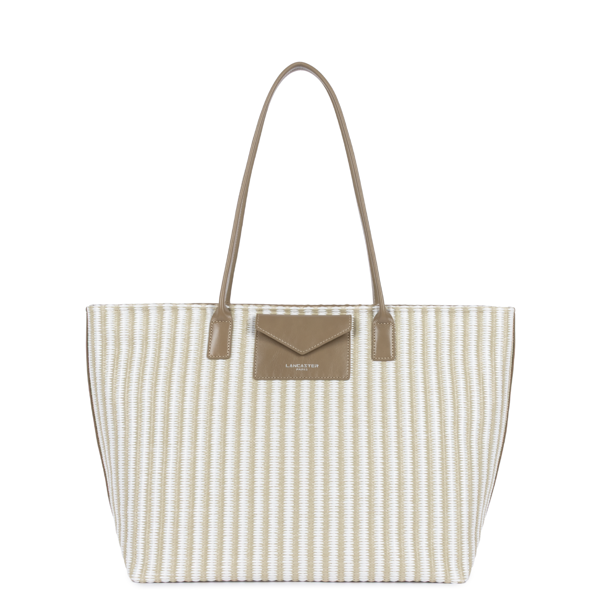sac cabas épaule - kba marinière osier #couleur_beige