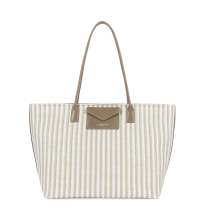 sac cabas épaule - kba marinière osier #couleur_beige