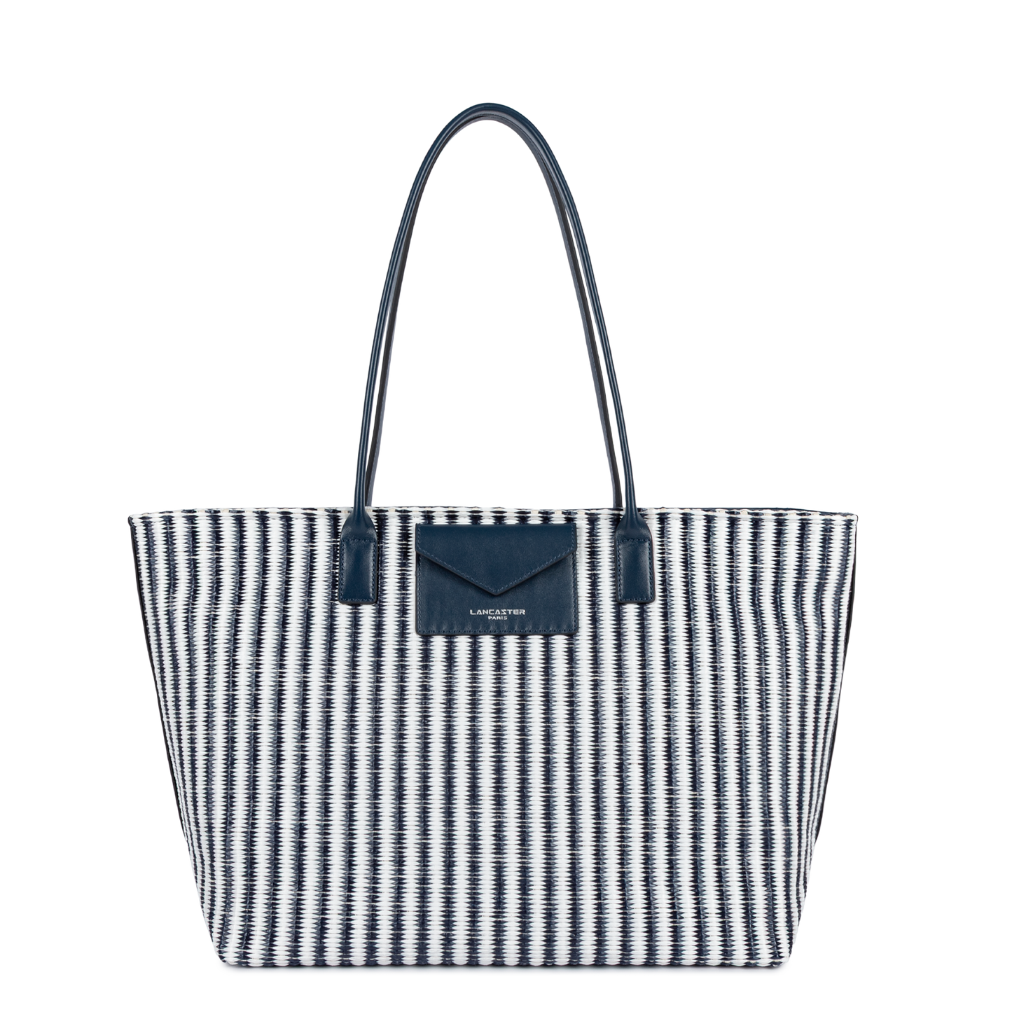 sac cabas épaule - kba marinière osier #couleur_bleu