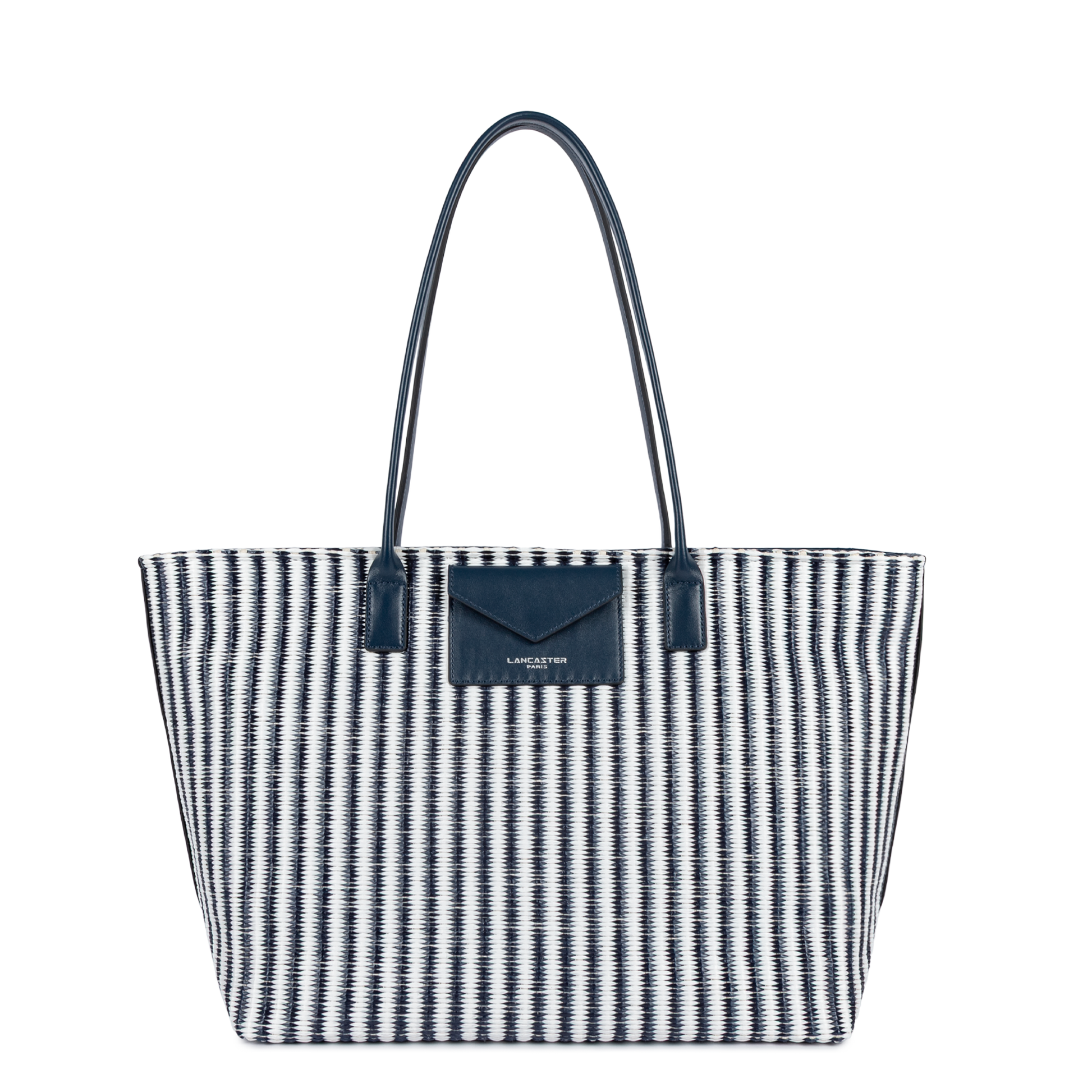sac cabas épaule - kba marinière osier #couleur_bleu