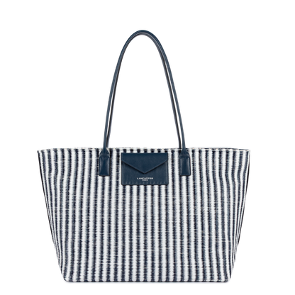 sac cabas épaule - kba marinière osier #couleur_bleu